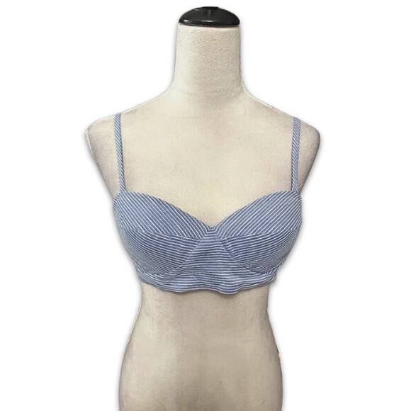 Favorite Daughter Ex-Boyfriend Bra Adjustable Straps Padded Blue/White W M NWOT - Picture 2 of 9